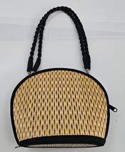 Baskets of Cambodia Bamboo Purse Woven Shoulder Bag Hand Woven Clamshell... - $27.99 CAD