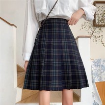Wine Red Plaid Midi Skirt Women Plus Size Pleated Plaid Skirt Christmas Outfit image 4