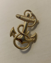 U.S. Navy Nautical Anchor Rope Gold Tone Pin - $21.04