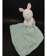 Carters white bunny rabbit baby Rattle green Security Blanket lovey pink... - £11.79 GBP