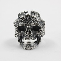 Hip-Hop Men&#39;s Biker Rings Ghost Head Skull Ring Gothic Punk Rock Biker Jewelry A - £52.98 GBP
