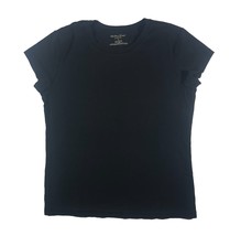 Women&#39;s Medium, Solid Black, Old Navy Perfect Fit Short-Sleeved Cotton T... - £11.30 GBP