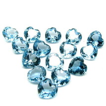 14.2Ct 15pc Lot Natural London Blue Topaz Heart Faceted 6mm Gemstones - £70.96 GBP