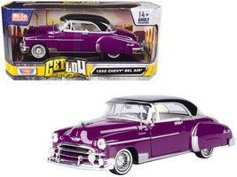 1950 Chevrolet Bel Air Lowrider Purple Metallic with Black Top and White Interio - $48.24