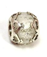 Authentic Brighton Icy Hearts Bead, J98392, Silver and Resin Finish, New - $24.69