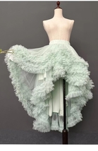 Mint Green High Low Layered Tulle Skirt Outfit Hi-lo Layered Wedding Tulle Skirt image 4