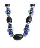 Blue Agate, Multi Gemstone Silver tone Necklace (30&quot;) 410.00 cts. New!! ... - €12,14 EUR