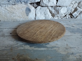 Primitive Antique Very Old Wooden Round Plate Natural Patina of 19th. - £58.68 GBP