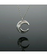 1Ct Baguette Cut Cubic Zirconia Sterling Silver Half Moon Pendant 18&quot; Ne... - £83.66 GBP