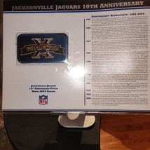 Jacksonville Jaguars 10TH Anniversary Nfl Football Willabee &amp; Ward Stat &amp; Patch - £13.85 GBP