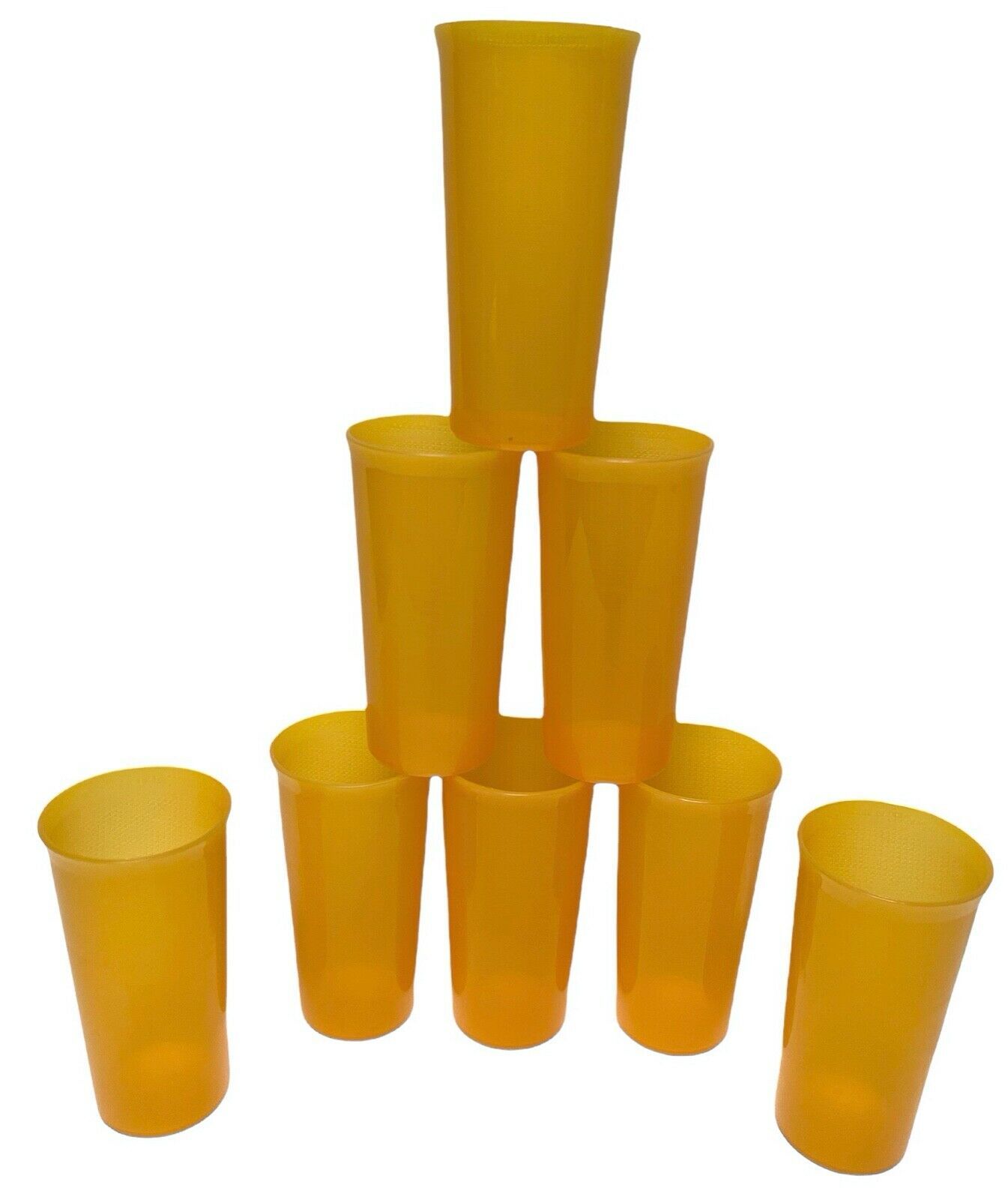 Primary image for 8 Tupperware Tumblers Cups Drinking Glasses Orange 9 ounces Set Of EIGHT