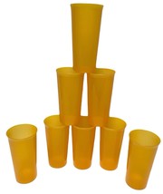 8 Tupperware Tumblers Cups Drinking Glasses Orange 9 ounces Set Of EIGHT - £15.86 GBP