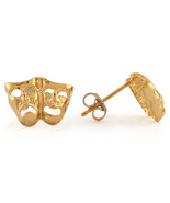 10K or 14K Yellow Gold Comedy/Tragedy Drama Mask Stud Earrings - $5,684.33 MXN+