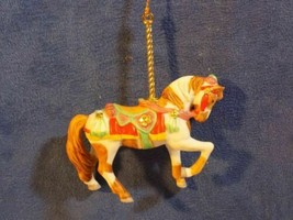 1989 LENOX CAROUSEL CHRISTMAS ORNAMENT - WHITE RED BROWN HORSE - EXCELLENT - $19.95