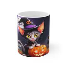 Cat Breeds Cartoon Characters in Halloween - Devon Rex Breed - Ceramic M... - £14.10 GBP