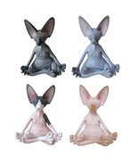 13cm Cat Figurine Sphynx Meditation Yoga Animal Statue Cat Meditate Art ... - £8.01 GBP