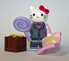 Building Toy Hello Kitty Grey Suit Cartoon Minifigure US - £5.20 GBP