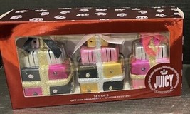 Juicy Juicy Couture Gift Package Ornament Set - 3 ornaments - NIB - £17.01 GBP