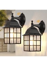 2PK Wall Lantern Light Dusk To Dawn Lamp Porch Black Outdoor 100 Watt - $39.59