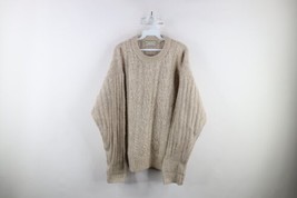 Vtg 90s American Eagle Outfitters Mens Medium Wool Cable Knit Fisherman Sweater - £47.44 GBP