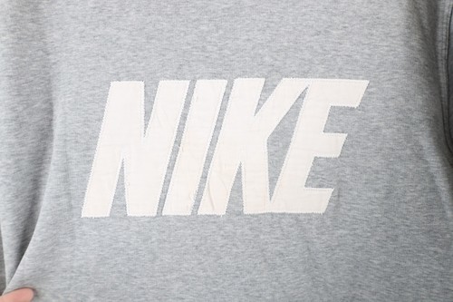 Vintage Nike Mens XL Distressed Spell Out Block Letter Hoodie Sweatshirt Gray Item image 5
