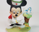 Minnie Mouse Nurse Bisque Porcelain Figurine Blue Bird Walt Disney Taiwan - $21.73