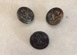 Lot 3 Vtg BSA Boy Scouts of America Be Prepared Round Metal Shank Button... - $24.99
