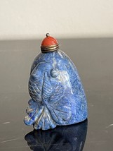 Antique Chinese Nicely Carved Lapis Lazuli Stone Snuff Bottle - £315.75 GBP