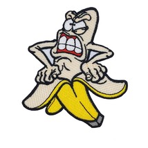 Angry Banan Embroidered Patch Iron On. Size: 3.9 x 3.4 inches. - £5.52 GBP