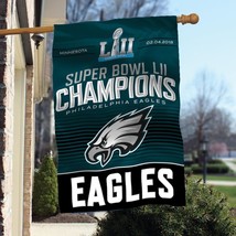 NFL Philadelphia Eagles Super Bowl LII Champion House Banner 28&quot;x40&quot; 2-sided New - £32.12 GBP