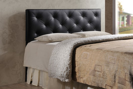 Becker Queen Black Faux Leather Upholstered Headboard - $2,796.88 MXN