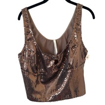 NWT Anthropologie Sequin Keyhole Top Sleeveless Cropped Size Large Festi... - $27.99