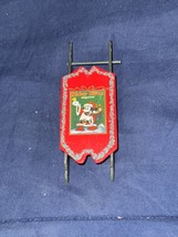 Vintage Disney Mickey Mouse Magazine Wooden Red Green Sled Ornament - £11.94 GBP