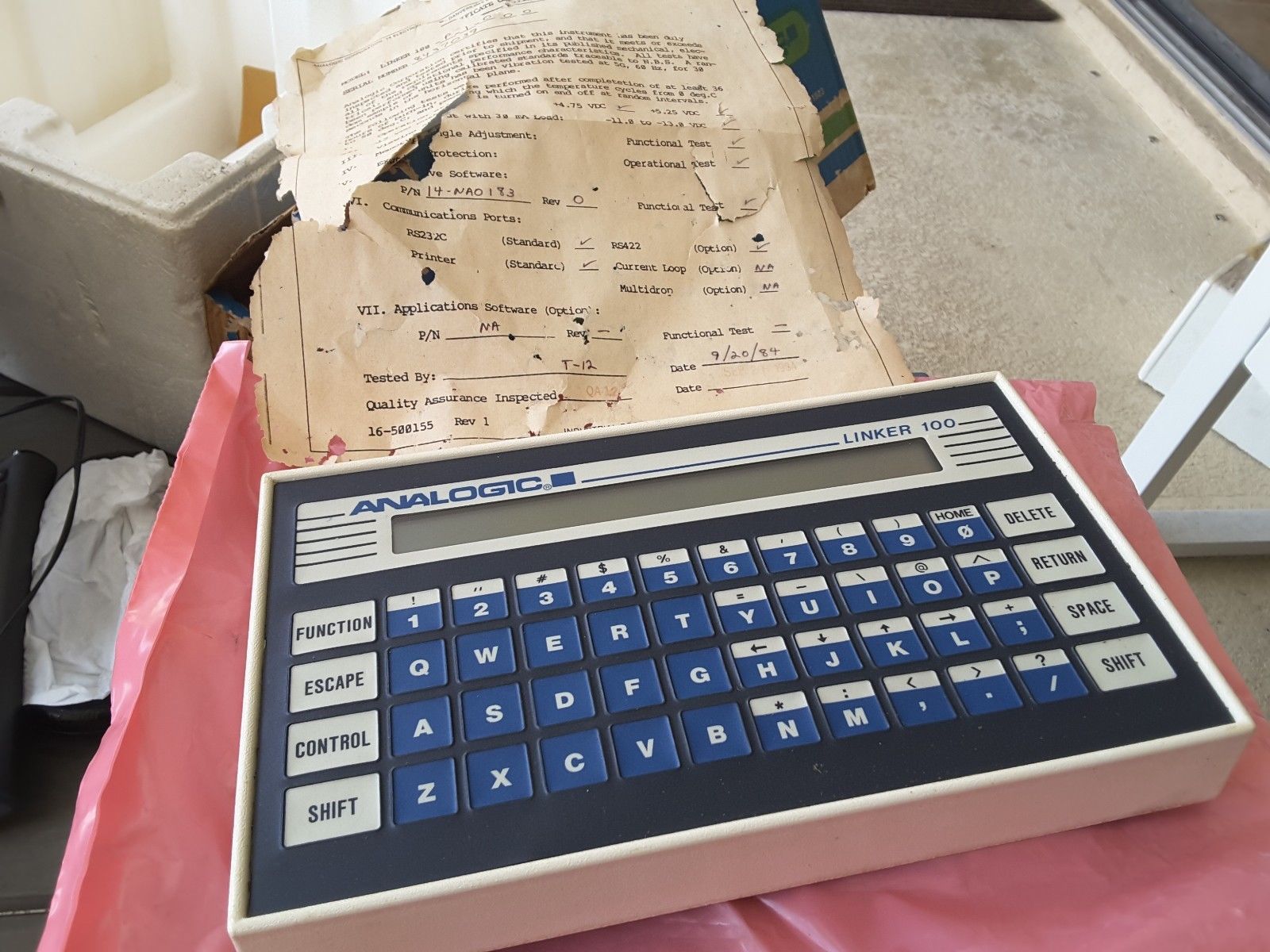 ANALOGIC LINKER L100-D-1-000  PORTABLE COMPUTER TERMINAL KEYPAD NEW  RAR... - $145.20