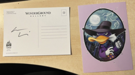 Disney Parks Darkwing Duck SIGNED by Chris Uminga Postcard + PHOTOS - £38.90 GBP