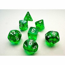 Chessex Manufacturing Translucent: Mini-Polyhedral Green/white 7-Die Set - £8.28 GBP