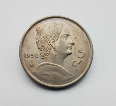 Mexico Coin 5 Cent 1950 Km# 425 Au ~ Toned - £3.90 GBP