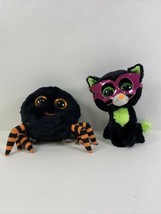 Ty Beanie Boo 6” Lot 2 Crawly Spider Orange Black Jinxy Cat Pink Mask Glitter  - £15.69 GBP