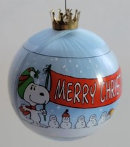 Vintage 1984 Charles Schultz Snoopy Peanuts Merry Christmas Ball Ornament - £7.12 GBP