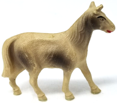 Horse Celluloid Toy Figurine Wide Eyes Large Tail Vintage - $11.35