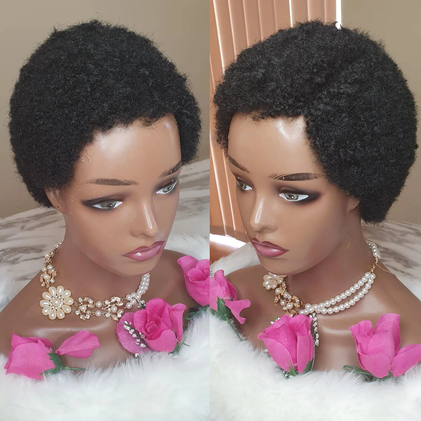 Low cut afro wig- natural/Afro wig/pixie cut wig/short afro wig/Afro pix - $51.26