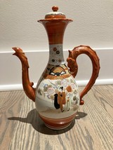 Vintage Handpainted Japanese Orange and White Dragon Teapot - £34.78 GBP