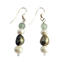 Freshwater pearl Dangle drop 14K Gold Filled Aventurine Earring Magic Gl... - $25.19
