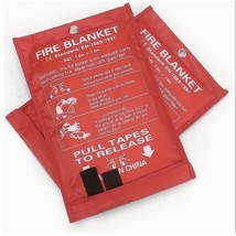 Fire Suppressor 2 Pack Blankets 39&#39;&#39;x39&#39;&#39; Large Fiberglass BBQ Kitchen G... - $20.10 CAD