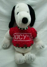 Vintage Macy&#39;s Peanuts Gang Snoopy In Holiday Sweater 19&quot; Plush Stuffed Animal - £31.61 GBP