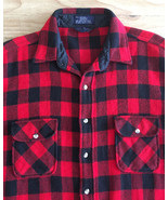 Vintage Van Heusen Red Buffalo Plaid Wool Acrylic Camp Shirt Jacket *XL*... - £28.30 GBP