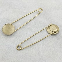 Bluemoona 10 Pcs - 2 3/4&quot; 70mm Large Oversized Safety PINS Metal Jewelry Round P - £7.18 GBP