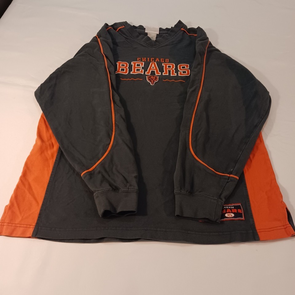 NFL Chicago Bears Football Mens Faded Black & Orange T-Shirt Long Sleeve Size XL Item image 11
