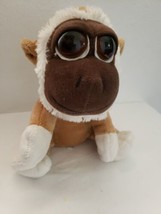 Russ Berrie Kimbo Monkey Plush Stuffed Animal Brown Tan Large Eyes - £27.17 GBP
