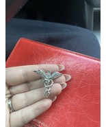 NEW BROOCH CADUCEUS ELEGANCE Silver LAPEL PIN MEDICAL SYMBOL FOR DOCTOR ... - $10.00